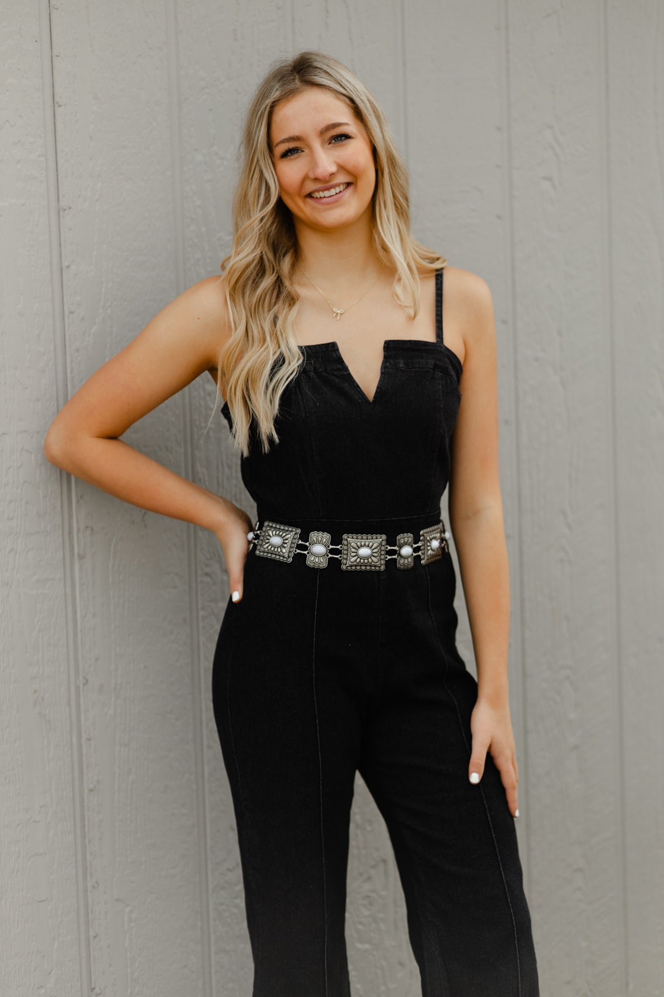 Black Denim Jumpsuit