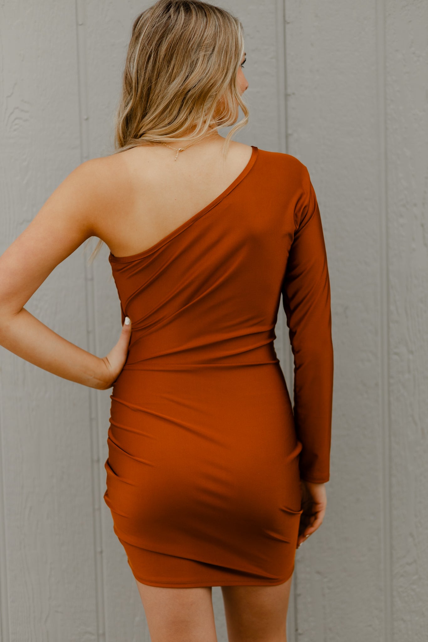 Rust Satin Dress