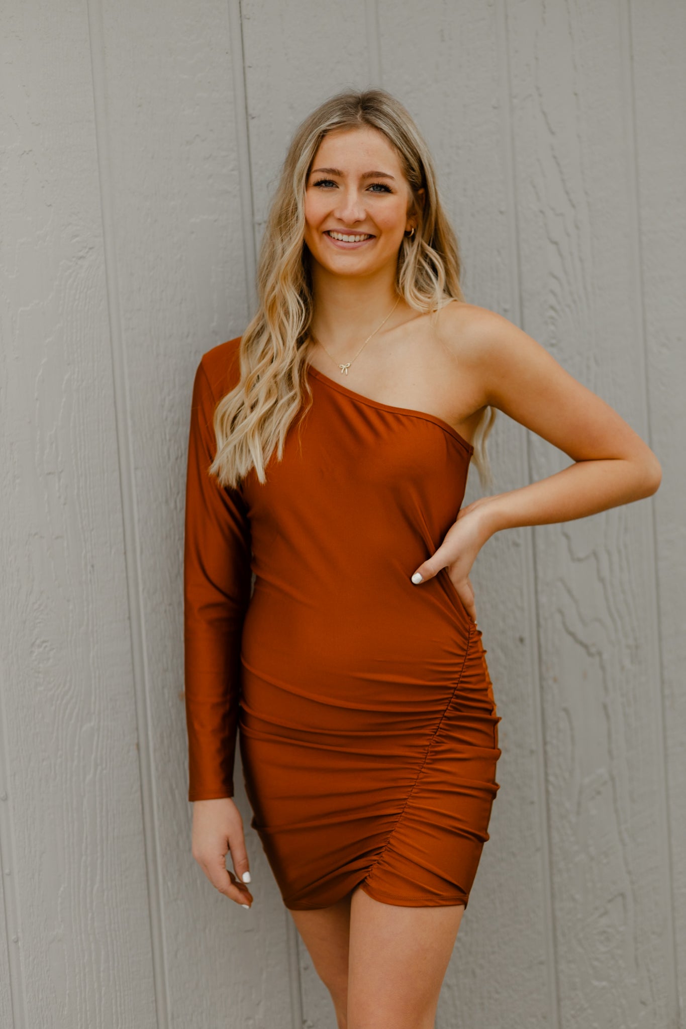 Rust Satin Dress